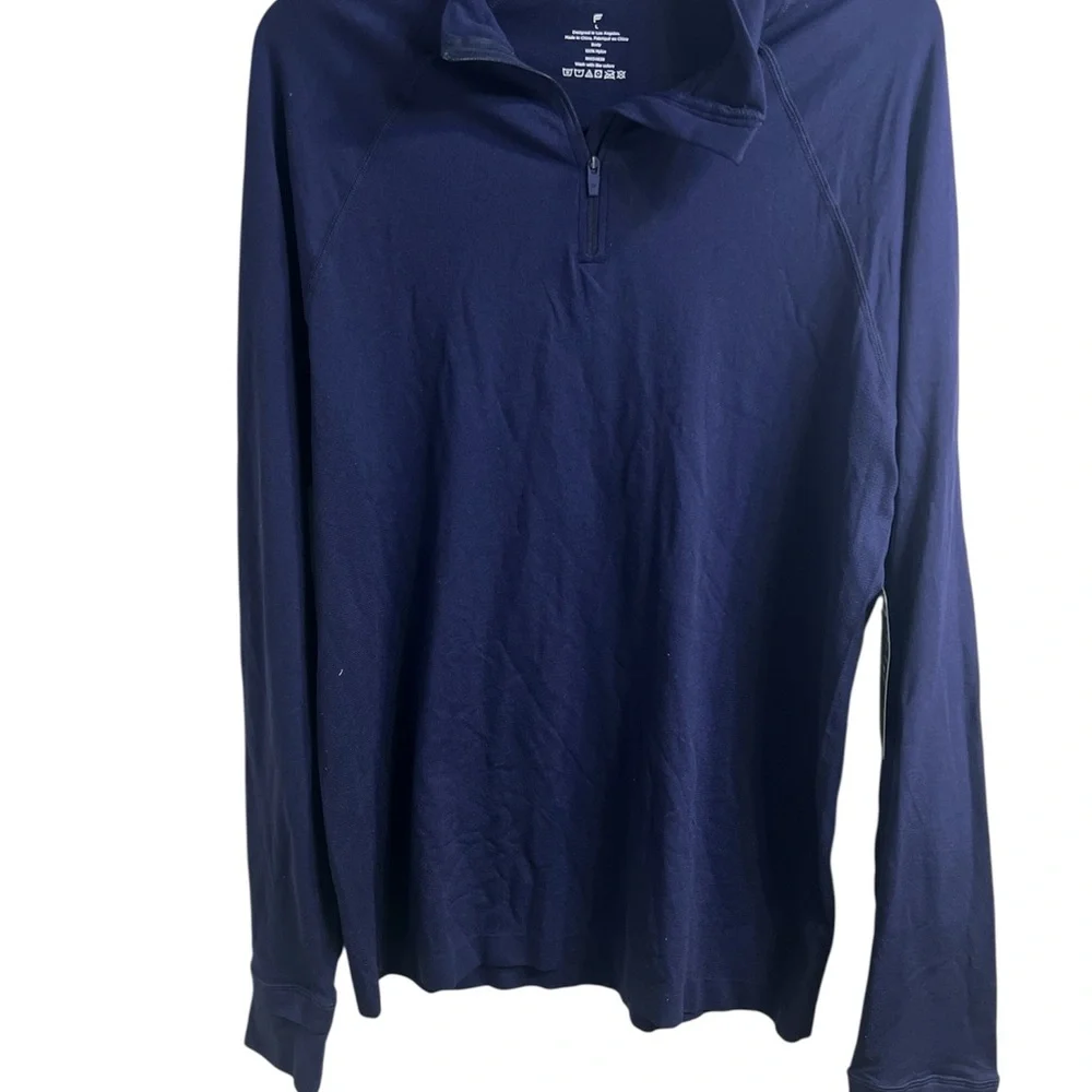 Fabletics Men's Navy Quarter-Zip Pullover - Picture 4 of 4